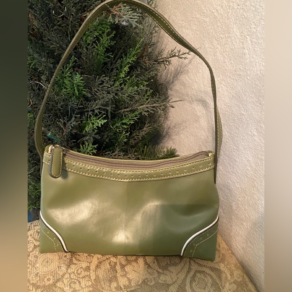 Tommy Hilfiger Gree with White Piping Bag.